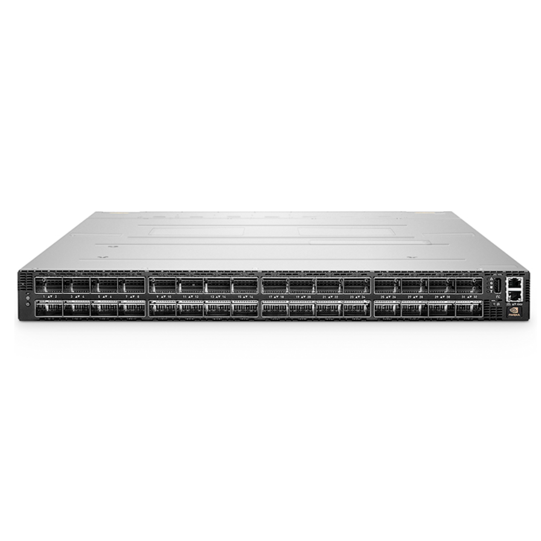 MQM9700-NS2F, NVIDIA® 64-Port 400G InfiniBand Data Center Switch, 64 x NDR 32 OSFP, x86 Dual Core, NVIDIA Quantum™ Chip, P2C Airflow (back to front)